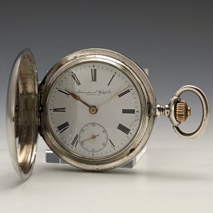 1910年頃 アンティーク IWCシャフハウゼン 懐中時計 銀側ハンターケース 動作良好