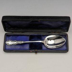 1896年 英国アンティーク 純銀製スプーン ケース入 Joseph Gloster