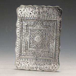 1867年 英国アンティーク  純銀製カードケース Robert Thornton