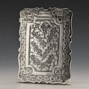 1878年 英国アンティーク  純銀製カードケース 61g Frederick Marson
