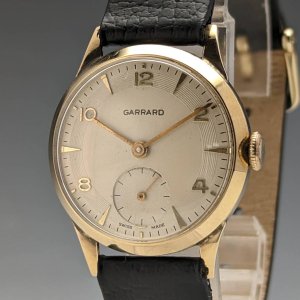 1955年 英国ヴィンテージ ガラード K9金無垢ケース 紳士用腕時計 動作良好 BOX入