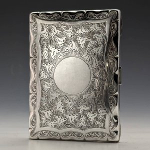 【お取り置き中】1896年 英国アンティーク 純銀製 両開き型カードケース Frederick Marson