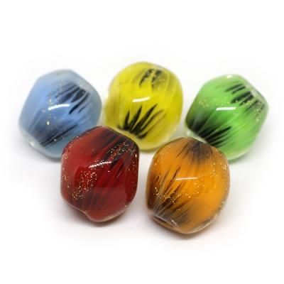とんぼ玉 ラウンド10mm 【ブルー×ライトブルー/蓄光タイプ】 1/4連～1連｜天然石ビーズの卸問屋・通販ケンケンジェムズ