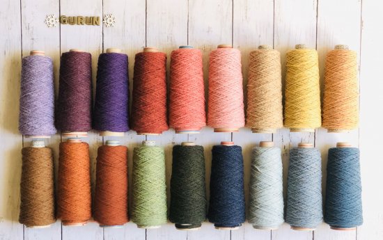 鮮やかなウール100%の織糸・編み糸】 ランダム 5本セット福袋 - 国産 