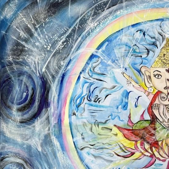 夢を叶える！」ガネーシャアート「セブンチャクラガネーシャ
