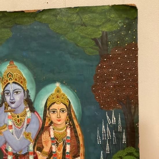 インド製☆大判☆額入りアート☆ラーダ＆クリシュナ インド製☆大判☆額入りアート☆ラーダ＆クリシュナ 極レア