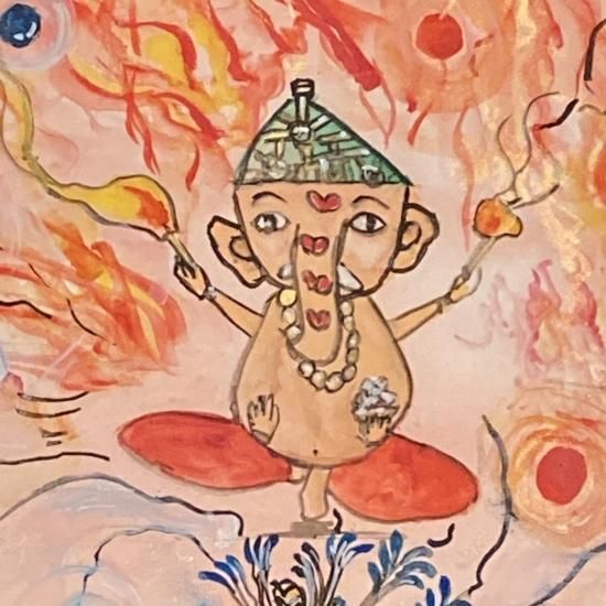 ガネーシャ50×60の立体絵画★レア 富神 ガネーシャ | リヤドロ公式オンライン