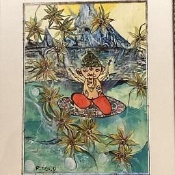 夢を叶える！」ガネーシャアート「空飛ぶ絨毯」｜高級インド雑貨