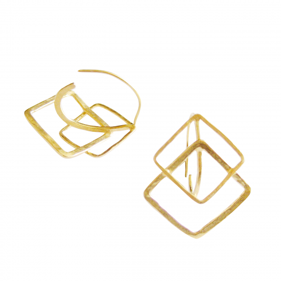 square flat pierce gold