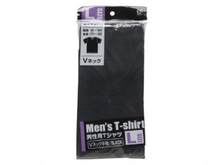 男性用Tシャツ　Vネック　Lサイズ　黒　身長175〜185�