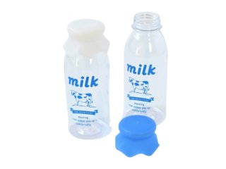 プリントミルク瓶型ドリンクボトル