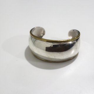 Mexican Silver & Brass Wide Bangle