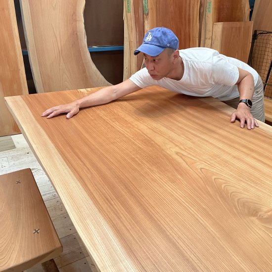 天然木 無垢 けやき 一枚板 天板 テーブル-