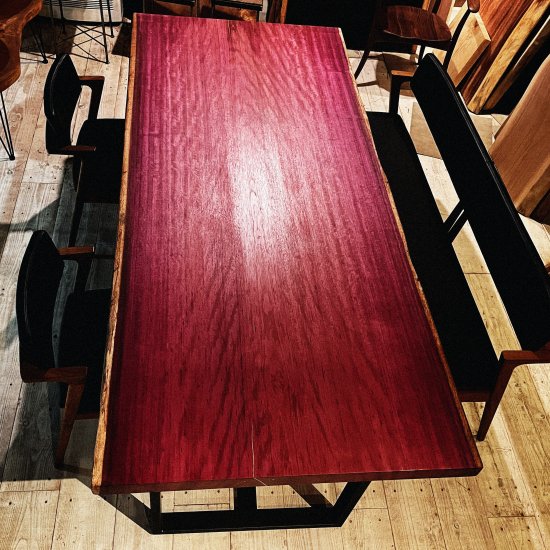天然木材 一枚板 ローテーブル パープルハート - 座卓/ちゃぶ台