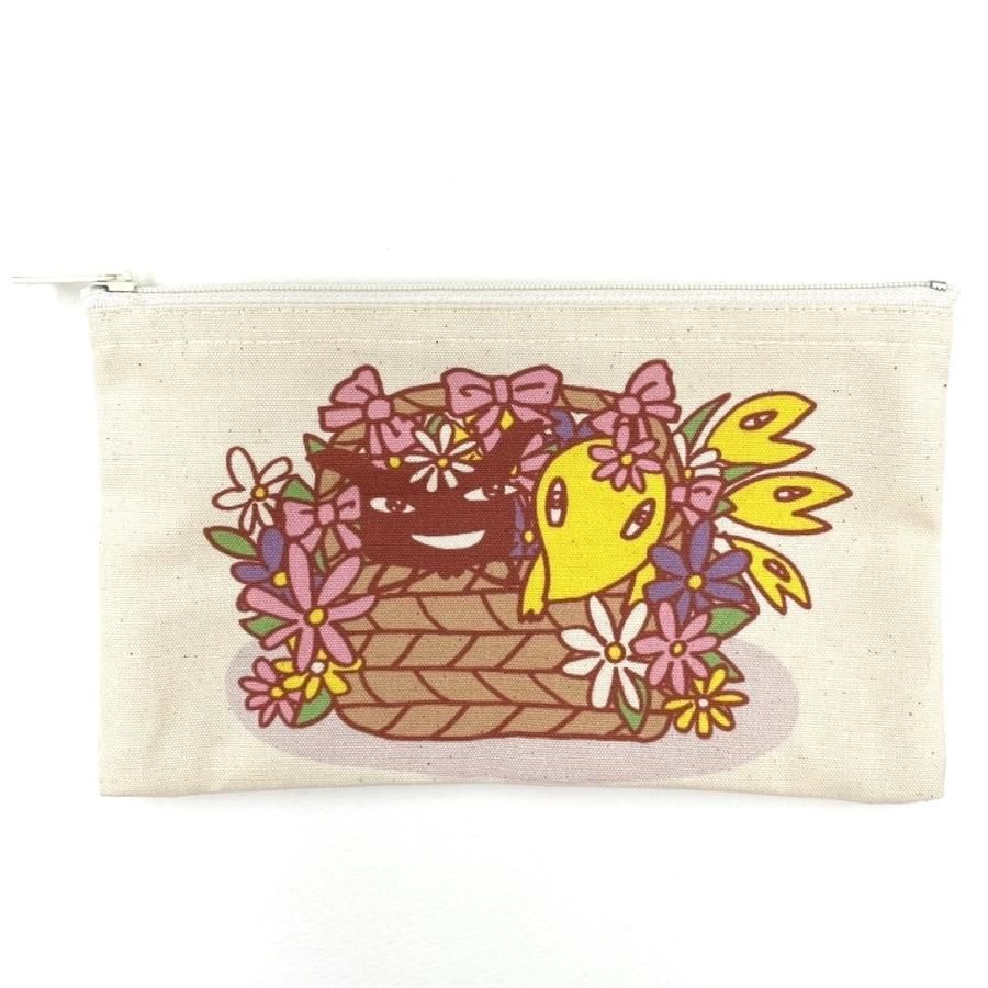 帆布ペンケース 花かごわるうそ白 - ARANZINET ONLINESHOP