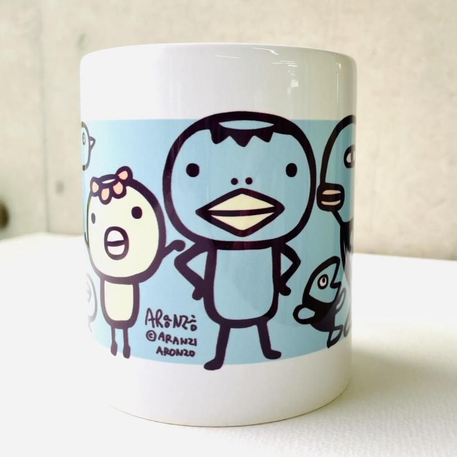 大きな柄のマグカップ カッパなかよく並ぶ - ARANZINET ONLINESHOP