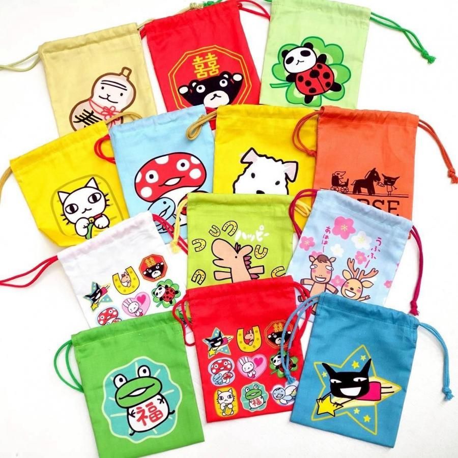 ハッピーラッキーお豆さん巾着 ラッキーアイテムトカゲ - ARANZINET