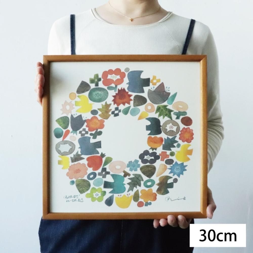 バーズワーズ/シルクスクリーン30cm/WREATH/ミストグリーン バーズワーズ/シルクスクリーン30cm/WREATH/ミストグリーン