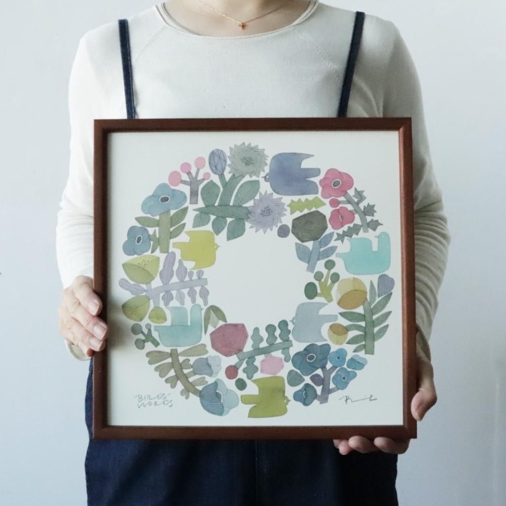 バーズワーズ/ポスター30cm/SHABBY WREATH｜三島家具オンライン