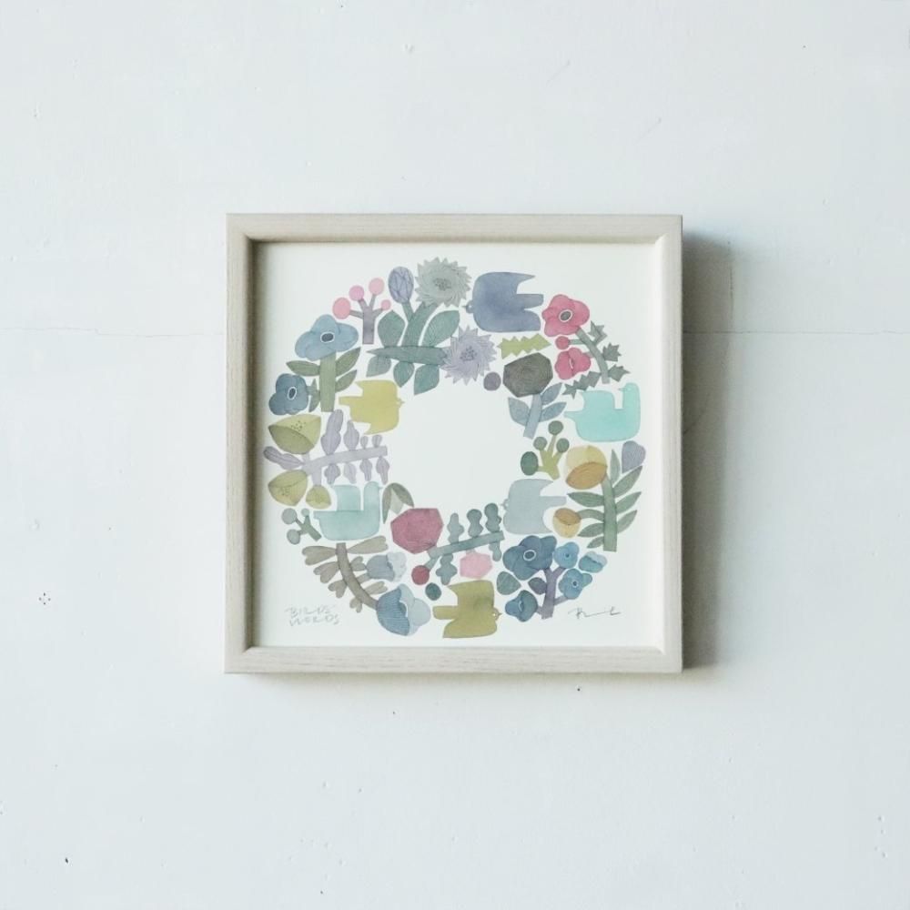 バーズワーズ/ポスター20cm/SHABBY WREATH｜三島家具オンライン