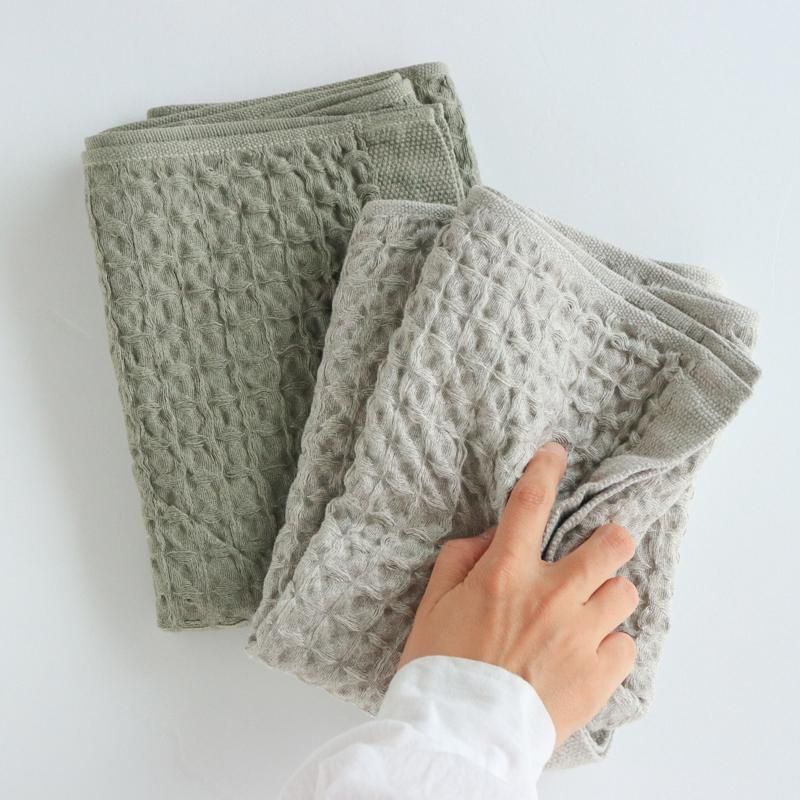 kontex (コンテックス) / ヘザーワッフルタオル / カーキ / M - 丁寧な