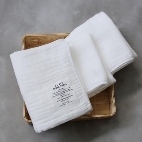 SHINTO TOWEL (神藤タオル) / 2.5重ガーゼ / ホワイト - 丁寧な