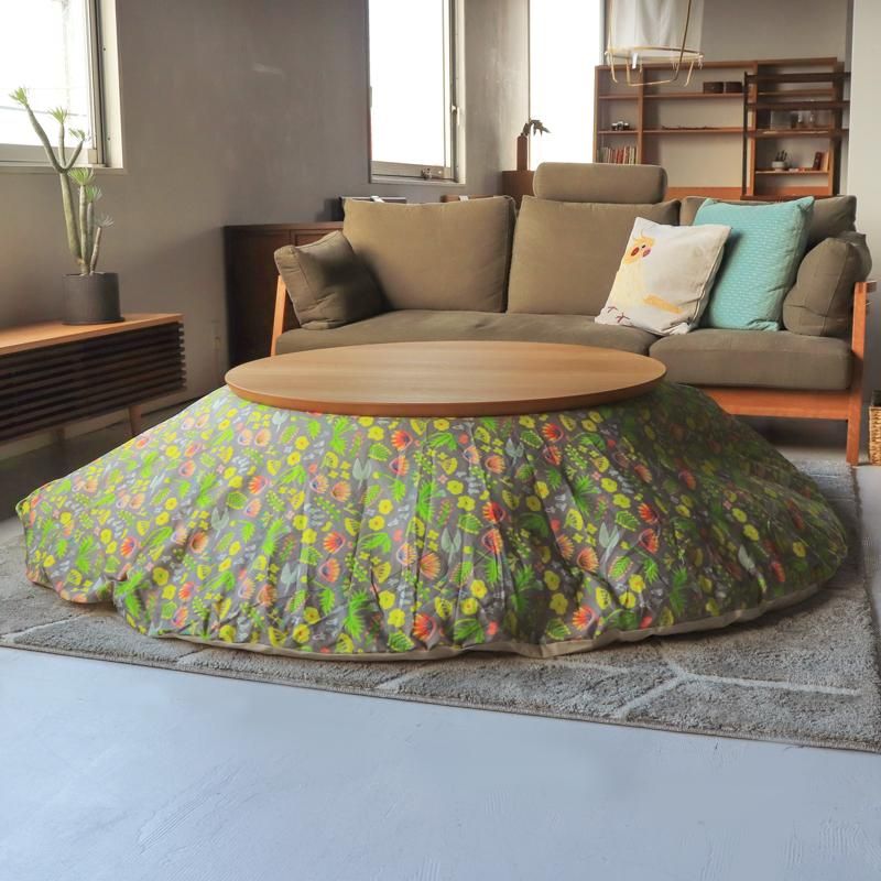 新品 アクタス 円形こたつカバー セージグリーン こたつ布団セット