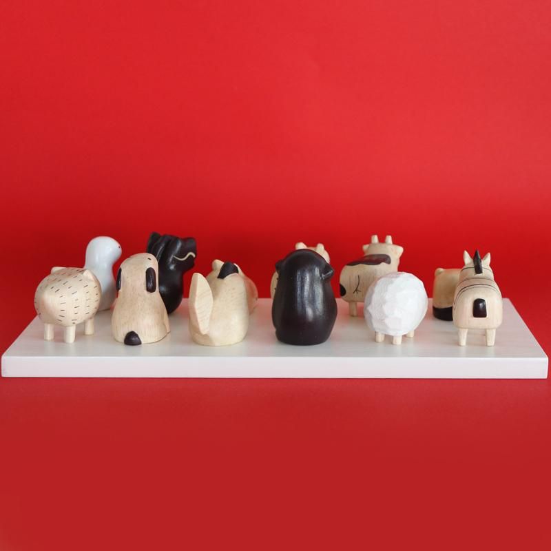 ぽれぽれ干支シリーズ / えとセット ( 十二支+白台座 ) - 丁寧な暮らし