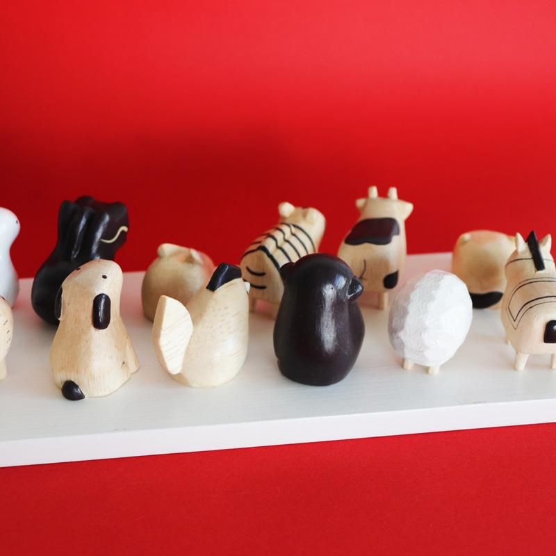 ぽれぽれ干支シリーズ / えとセット ( 十二支+白台座 ) - 丁寧な暮らし