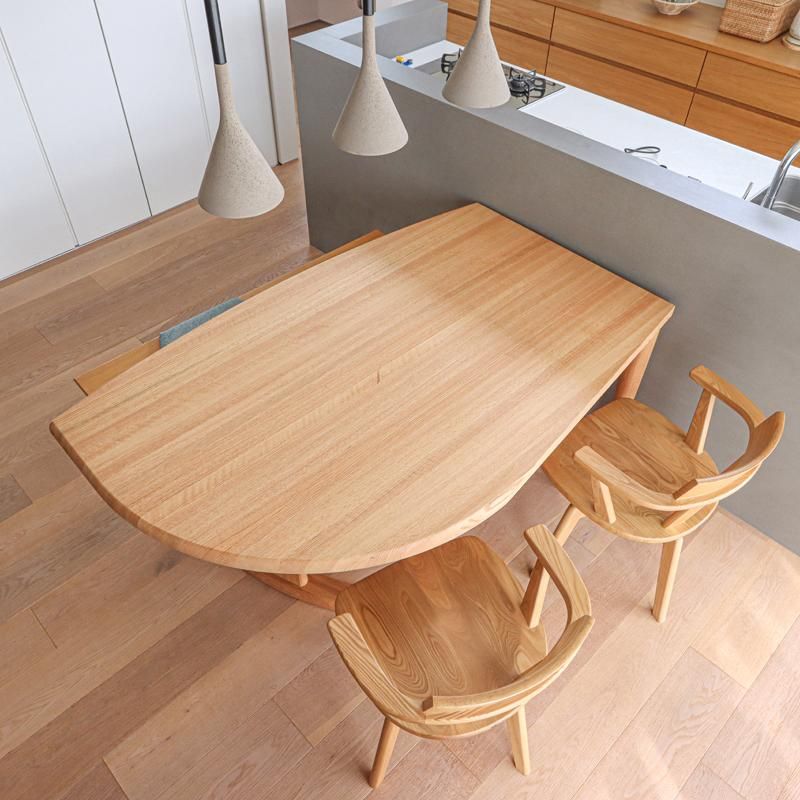 ナガノインテリア　変形半円ダイニングテーブル 座卓/高さ2段階 NAGANO INTERIOR ナガノインテリアJ-calm 無垢材 変形半円
