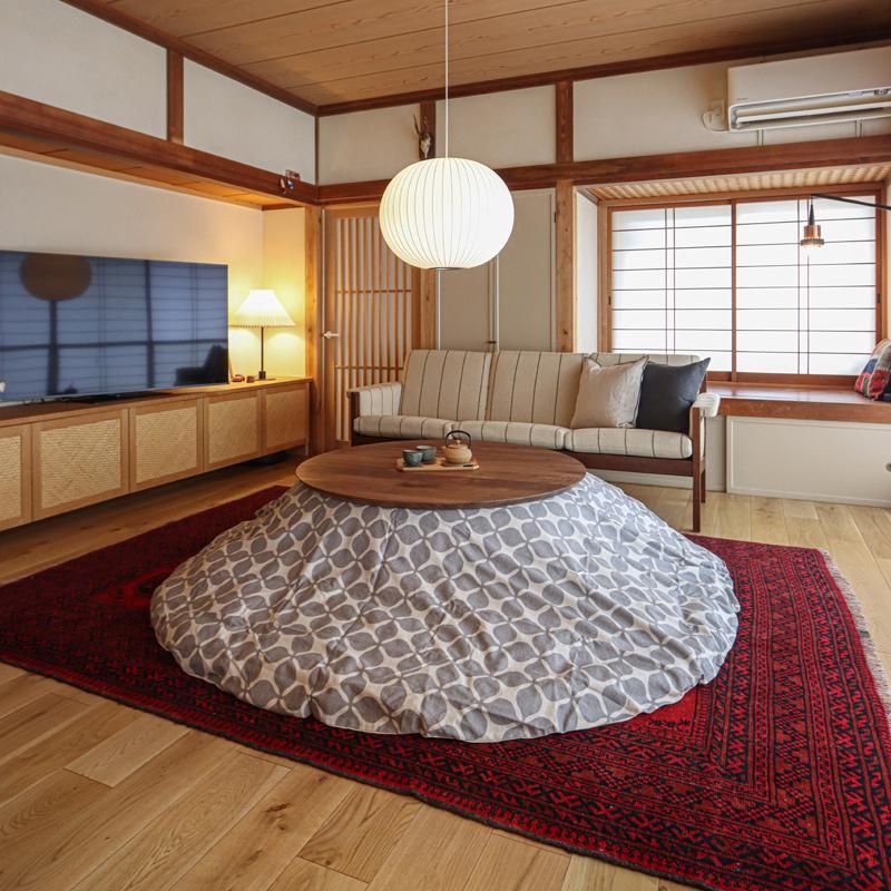 こたつ布団/中材+カバー/丸(Φ230cm)・長方形(200×240cm)-三島 こたつ布団/中材+カバー/丸(Φ230cm)・長方形(200×240cm)-三島
