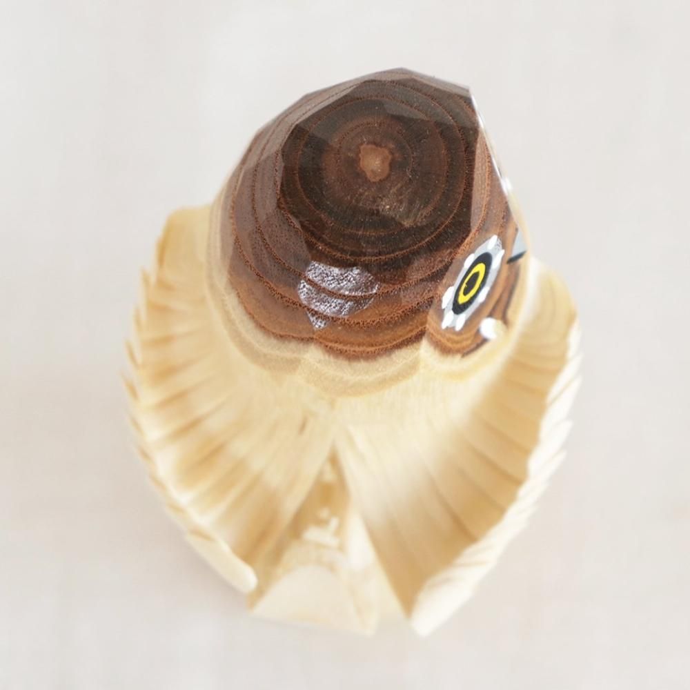 笹野一刀彫 / フクロウ / エンジュ / Lサイズ / 右・左 -丁寧な