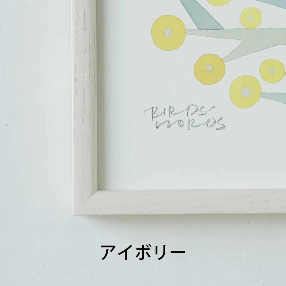 バーズワーズ/シルクスクリーン20cm/WREATH/グレー/イエロー バーズワーズ/シルクスクリーン20cm/WREATH/グレー/イエロー