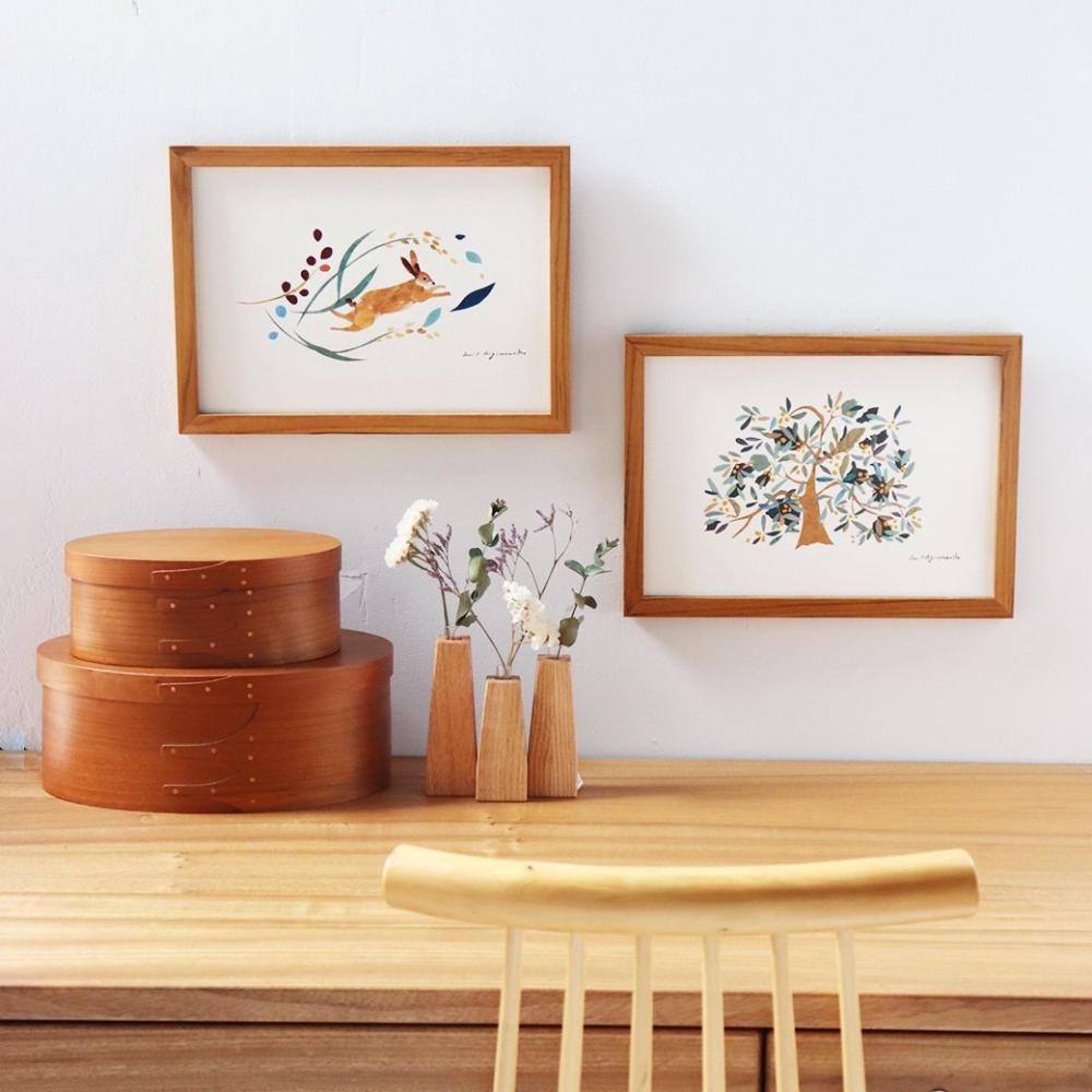 立木ヨシヒロ　大型　ポスター　本土のみ ちぎらまりこアートポスター/ビワの木/チークフレーム/A4・A3- 丁寧な