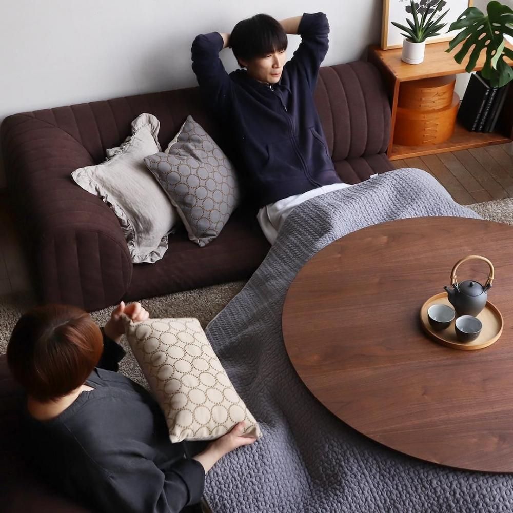 折りたたみ脚のこたつ / Φ110cm / ウォールナット / 三島家具