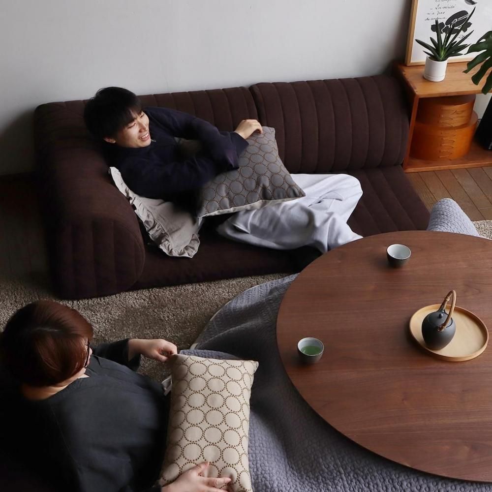 折れ脚こたつテーブル　ウォルナット色 折りたたみ脚のこたつ / Φ110cm / ウォールナット / 三島家具