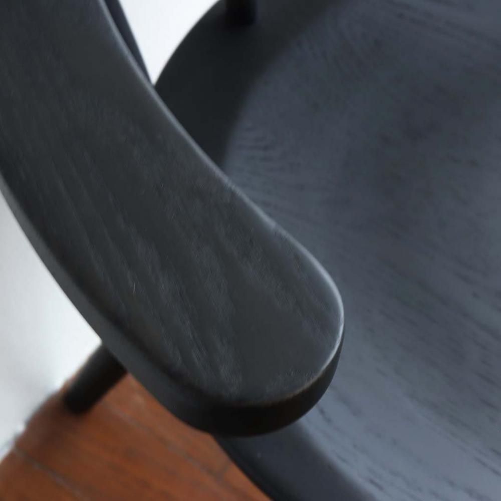 アームチェア(回転)/DC341/ナガノインテリア/ブラック塗装｜三島家具