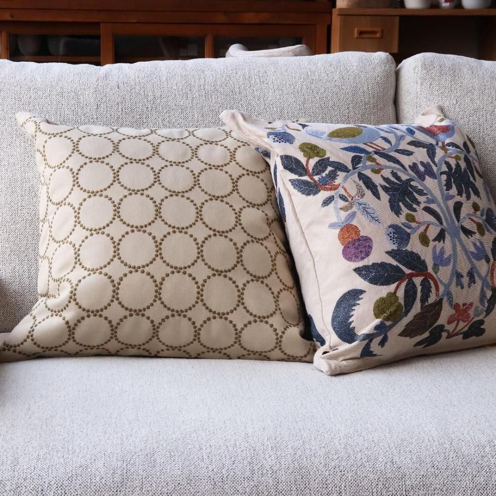 新作｜クッションカバー/45×45cm/三島家具オリジナル/グレー・エクリュ