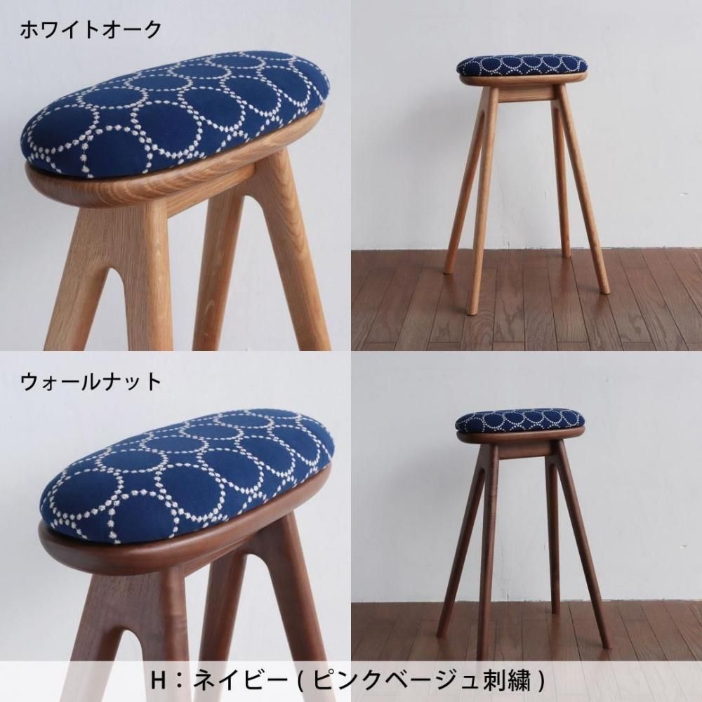 残布を使ったコッぺスツール / tambourine 15カラー｜三島家具