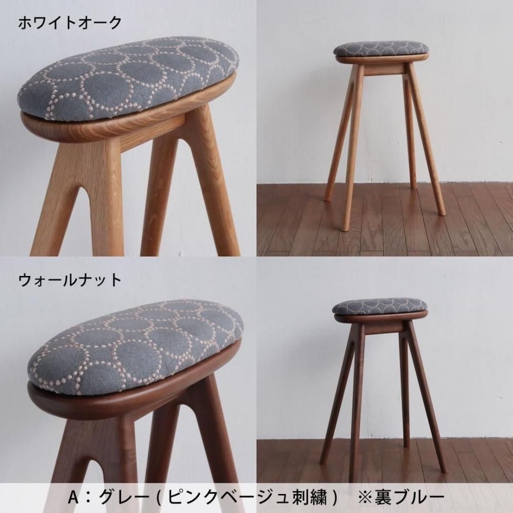 残布を使ったコッぺスツール / tambourine 15カラー｜三島家具