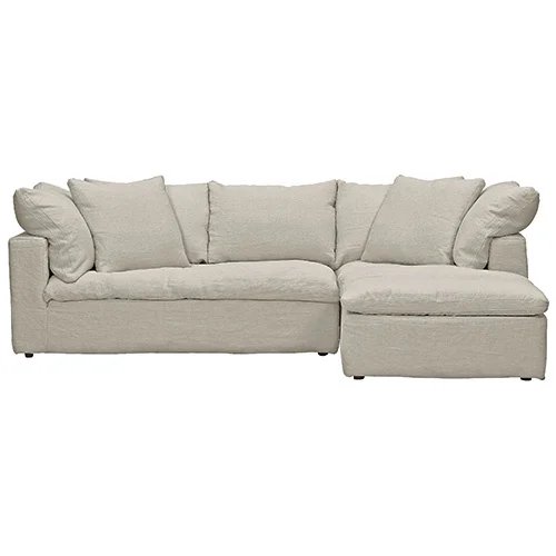 HALOLUSCIOUS CHASE LOUNGE SOFA RHF / ACRYLIC WOOL BLEND FLAX