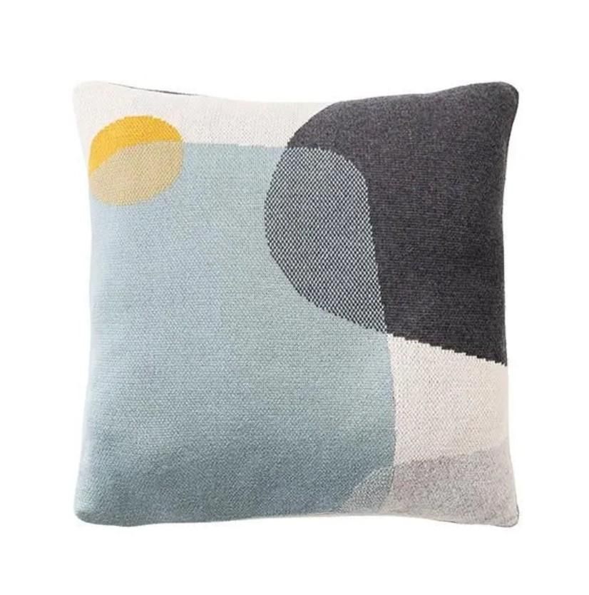 GOTS KNIT CUSHION COVER / Blue