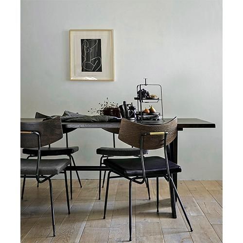 SQUARE ROOTS】SOLI CHAIR /SEARED OAK BLACK LEATHER - SHOP