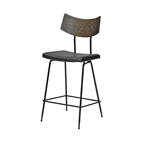 【SQUARE ROOTS】SOLI COUNTER STOOL/SEARED OAK BLACK LEATHER