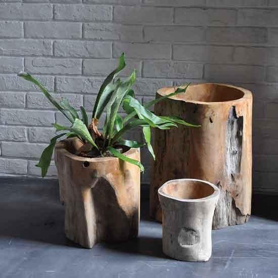 チーク総無垢スツールMAZ 30 FLOWER VASE