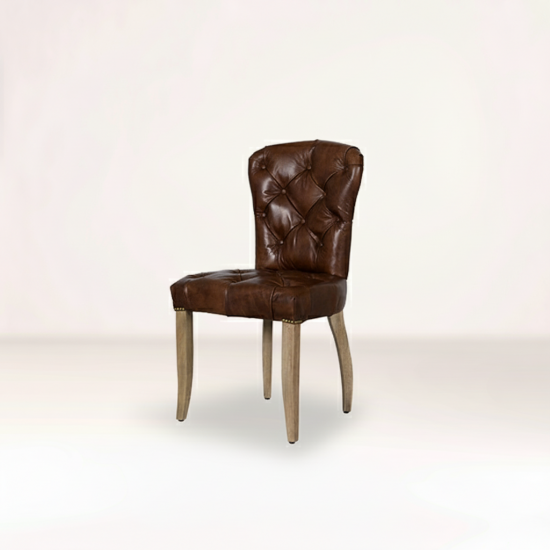 HALOCHESTER CHAIR /WEATHERED OAK LEG ANTIQUE WHISKY
