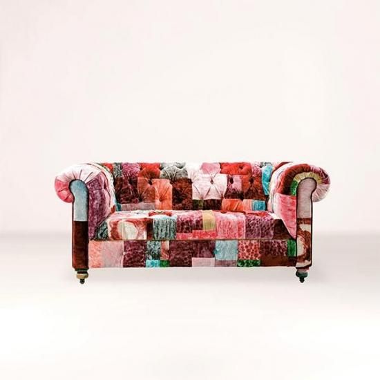 HALOBENSINGTON 2P SOFA /VELVET PATCHWORK BOHEM