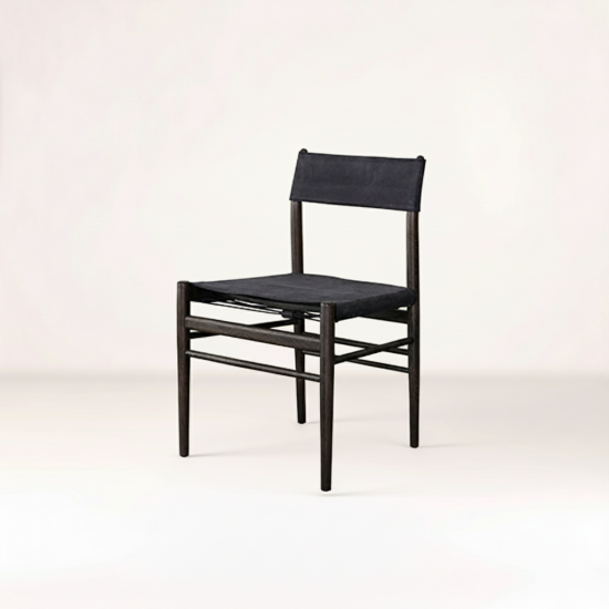 SQUARE ROOTSSLUNG CHAIR SEARD OAK/BLACK LEATHER