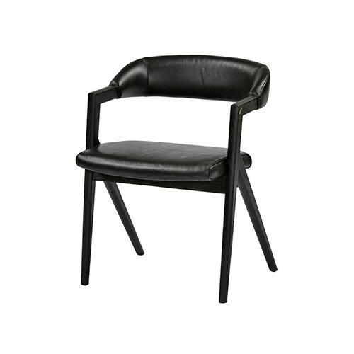 SQUARE ROOTSLANNA CHAIR EBONISED OAK/BLACK LEATHER