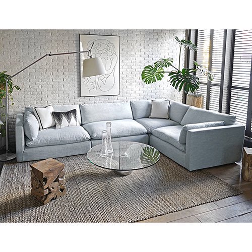 HALO】 LA JOLA SECTIONAL CORNER SOFA/SAND LINEN BLUE - SHOP